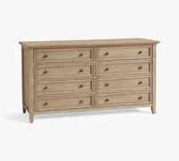 Commode de chambre traditionnelle en bois massif à 6 tiroirs, couleur bois naturel, en chêne blanc d'Amérique du Nord