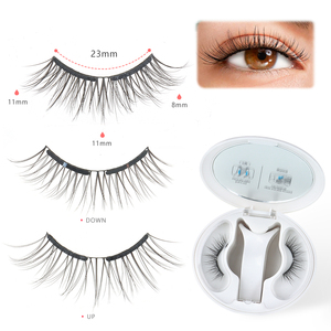 Vente en gros de faux cils magnétiques naturels doux réutilisables à étiquette privée, extensions de cils magnétiques 3D avec applicateur - Product Image 2