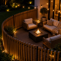 Nouvelle Tendance Clôture de Balcon en Lames Verticales WPC Imperméables, Facile à Assembler, Écran d'Intimité en Composite Bois-Plastique pour Jardin