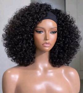 Hoge kwaliteit Cambodjaans maagdelijk mensenhaar hoofdbandpruik, Cambodjaans zacht kinky krullend type hoofdbandpruiken voor zwarte vrouwen - Product Image 2