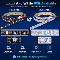 Tira de LED Flexible Direccionable y Regulable OEM ODM SK6812 RGB DC5V SMD5050 30 60 144 LEDs por Metro, PCB de 10mm, Rollo de 5M, IP20 IP65