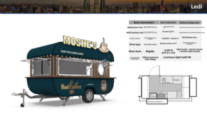 รถเข็นขายอาหารเคลื่อนที่สไตล์เรโทร สำหรับขายกาแฟ เครื่องดื่ม และขนมอบ เหมาะสำหรับธุรกิจขายอาหารกลางแจ้ง - Product Image 2