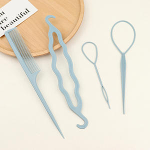 Kit <span class=keywords><strong>de</strong></span> 4 accessoires <span class=keywords><strong>de</strong></span> coiffure pour la création <span class=keywords><strong>de</strong></span> styles, comprenant un <span class=keywords><strong>coupe</strong></span>-<span class=keywords><strong>cheveux</strong></span> et un outil <span class=keywords><strong>de</strong></span> tressage pour les personnes pressées - Product Image 6