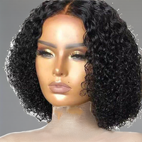 Perruque Lace Front à Boucles Courtes et Longues, Style Afro-Américain, Cheveux Frisés, Brun Clair, Fibre Haute Température, Naturelle, pour l'Europe et l'Amérique