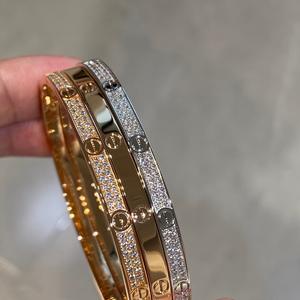 High Version Charm Armband 6mm Edelstahl Love Armreif vergoldet Schrauben dreher Armband für Frauen - Product Image 6