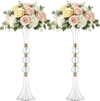 Décoration de mariage Cristal acrylique transparent Support de fleurs de mariage Pièce centrale pour table de mariage