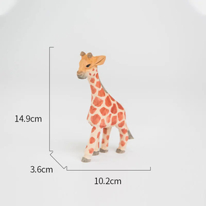 Animali del <span class=keywords><strong>bosco</strong></span> in <span class=keywords><strong>legno</strong></span> giraffa giocattoli per bambini fai da te decorazioni regali decorazioni artigianali per la casa piccoli animali da giardino statua - Product Image 2