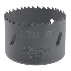 Forets et fraises en acier rapide FERVI, scie cloche à dents variables à pointe en carbure, diamètre de lame 64 mm - Product Image 1