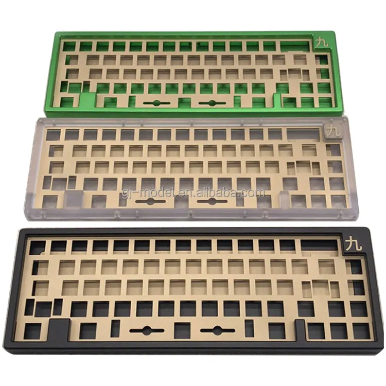 Bakeneko Tenshi 공장 사용자 정의 cnc 기계식 키보드 젖빛 폴리 카보네이트 키보드 케이스 알루미늄 keycaps 트레이 가공