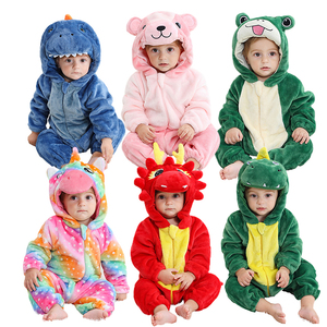 2026 New Design Wholesale Dragon Cartoon <b>Baby</b> Rompers Animal Unisex Jumpsuit 100% <b>Flannel</b> Two Way Zipper - Product Image 1