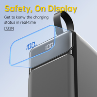 Banco de Energía Portátil Multifuncional Inteligente Aspor A319 de Gran Capacidad, 50000 mAh, Pd 22.5 W, con Cable Integrado