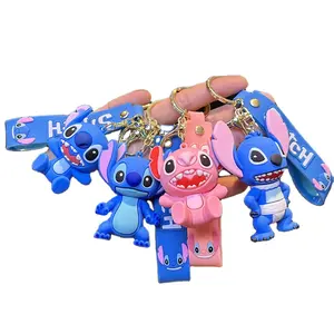 Cute Key Chain PVC 3D Cartoon Lovely Monster Baby Cross-dress Keychain Charms Car Key Handbag Pendant Birthday Gift Keyring