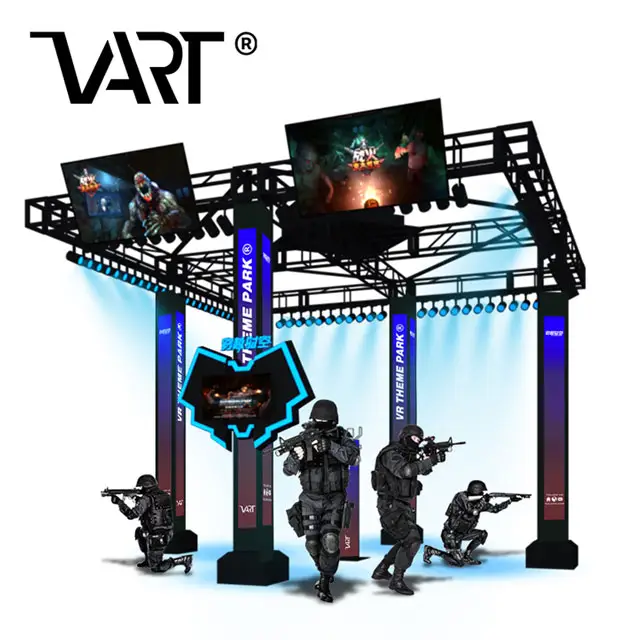 Thrilling VR Attraction Four Players Teamwork War Battle Fighting VR Arenas for Theme Park