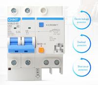 Disjoncteur différentiel triphasé Chint NXBLE-63 3P RCBO 30mA 6kA, matériau cuivre PA66, options 1P/2P/4P, 400V