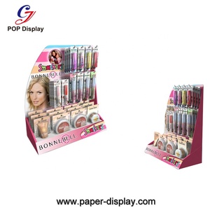 Khách Hàng Logo In Ấn Tông Bán Lẻ Countertop Hiển Thị Cho Trang Điểm Son Môi Mỹ Phẩm Truy Cập Giấy PDQ Hiển Thị Với Divider - Product Image 3