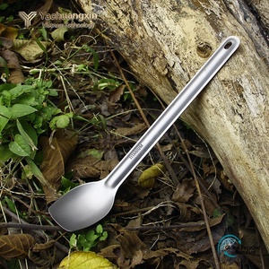 Ensemble de cuillères de camping en titane, 2 pièces, ustensiles de cuisine légers pour la cuisine et les voyages en toutes saisons - Product Image 6