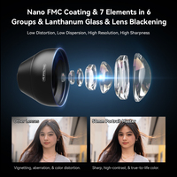 Objectif de portrait pour smartphone APEXEL PL2X 50mm F1.05, objectif d'appareil photo pour téléphone avec bokeh optique 2X pour iPhone Android Vlogging