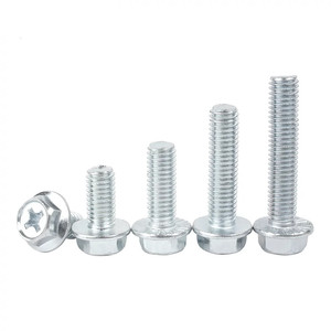 <b>M4</b> M5 M6 Grade Class 8.8 10.9 12.9 Steel Zinc Plating Drive Cross Recessed Hexagon Head Flange Bolt <b>Screw</b> DIN6921 - Product Image 3