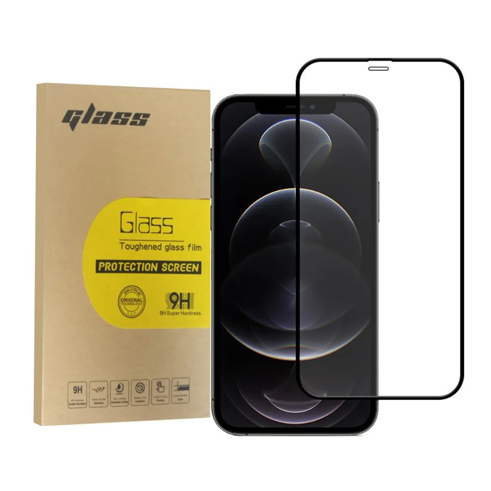 Protector de pantalla de vidrio templado para teléfono móvil, cubierta curvada completa de 0,33mm, 9h, 2.5D, para Iphone 14, 13, 12, 11X8