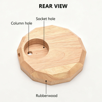 Base universelle personnalisable en bois d'hévéa pour lampe chauffe-bougie aromatique à minuterie et lampe de bureau d'ambiance