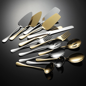 Juego de cubiertos de metal al por mayor, espátula de acero inoxidable para pasteles, colador de sopa, Cucharas, tenedores, juegos de cubiertos - Product Image 4