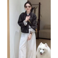 Veste Courte Noire Premium pour Femme en Similicuir PU – Manteau Personnalisé pour Tenue Décontractée d'Automne