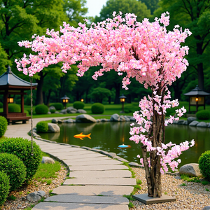 Tùy Chỉnh Màu Hồng Hoa Anh Đào Cây Đám Cưới Sân Khấu Trang Trí Giá Rẻ Giá Nhân Tạo Lụa Tốt Nghiệp Giáng Sinh Đạo Cụ Mô Hình Nhà Máy - Product Image 1