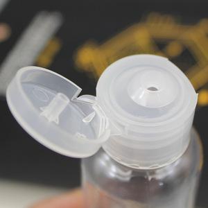 Botellas Dispensadoras de Plástico Transparente de 50 y 100 ml con Tapa Abatible, Botella Cilíndrica para Cosméticos y Lociones con Sello Dorado - Product Image 3