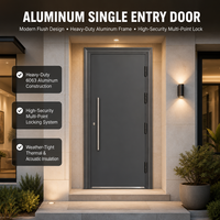 Porte d'entrée simple luxueuse en aluminium-Porte de maison avec isolation phonique externe à l'entrée principale