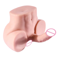 Realistische Halbkörper-Liebespuppe mit Riesendildo, Echte Frauen-Masturbations-Sexpuppe, Menschlicher Männlicher Puppentorso mit Dildo und Po