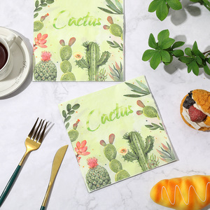 Cactus Napkins 330mm Disposable Paper Towels For Themed Party Use - Product Image 5