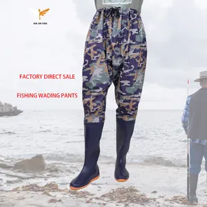 Waist outdoor blue camouflage fishing boots wading pants bush adventure waterproof non-slip shoes hunting boots waterproof wader