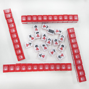 Mahjong Tiles Set 30 Pieces Melamine Custom Logo UV Printing For Home <b>Entertainment</b> Team Building Parties - Product Image 4