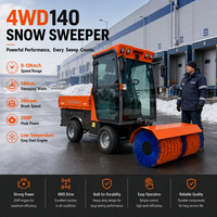VOL Machine à balayer la neige professionnelle commerciale 4x4 avec pneus à neige à angle de tête de 25 degrés pour le déneigement des terminaux de camions
