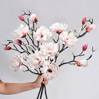 Fleur artificielle d'orchidée multi-têtes en PU faite à la main, décoration d'intérieur, fleur artificielle à tige unique pour Noël et les cérémonies de remise des diplômes