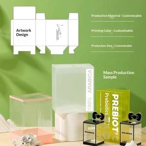 Custom Clear PET PVC <b>Coffee</b> Gift Boxes with Matte Finish HD Color <b>Printing</b> for Hanging Ear Bags - Product Image 1