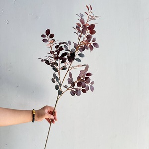 Feuilles d'euonyme artificielles en soie QSBD, rouge, <span class=keywords><strong>aménagement</strong></span> paysager <span class=keywords><strong>extérieur</strong></span>, plante artificielle réaliste pour le salon, pour la décoration de la maison - Product Image 4