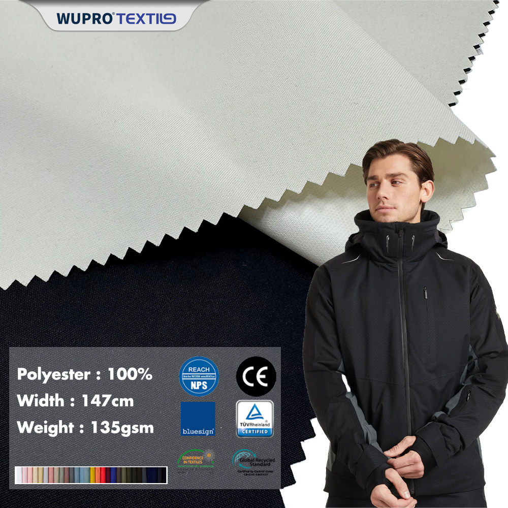 OEM Wupro Textile 100% Polyester Fabric Outdoor Functional Outwear Windbreaker Jacket 150D Fabric 4 Way Stretch Woven Fabric