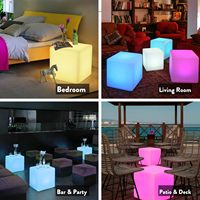 Outdoor LED-Licht Party Bar Tisch Leuchtende Würfel Barhocker Quadratischer Würfelsitz für Sitzgelegenheiten Barhocker LED-Mietmöbel