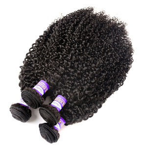 Extensions de cheveux naturels noirs afro crépus bouclés de haute qualité, 100 % cheveux humains non traités, non-Remy, double trame, en lots - Product Image 2