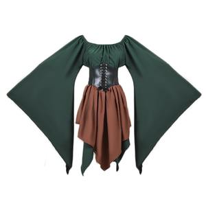 Robe Renaissance médiévale pour femmes Costume gothique victorien irlandais féerique Robe <span class=keywords><strong>corset</strong></span> à lacets vintage - Product Image 3