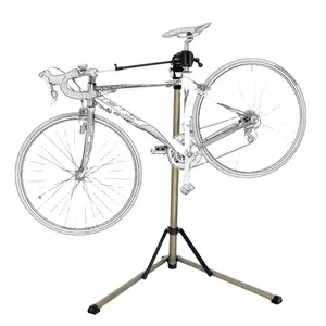 थोक बाइक गुना खड़े हो जाओ-एल्यूमीनियम मिश्र धातु साइकिल गुना समायोज्य मरम्मत स्टैंड पेशेवर बाइक रैक धारक भंडारण बाइक की मरम्मत खड़े हो जाओ