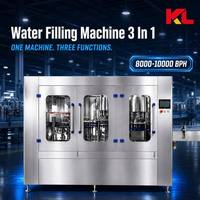 Machine de remplissage d'eau entièrement automatique 3 en 1, machine de remplissage d'eau minérale, faible taux de défaillance, entretien facile, ligne d'embouteillage de bouteilles PET