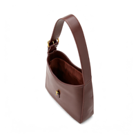 Sac hobo en cuir marron foncé avec boucle dorée, bandoulière large réglable, sac à bandoulière pour femmes, sacs seau pour usage quotidien et professionnel