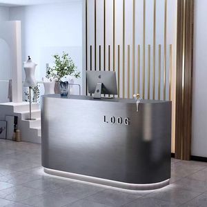 Modern minimalist customized luxury salon furniture small counter beauty salon reception desk - Product Image 1