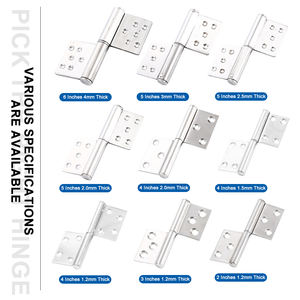 Bisagra de puerta de bandera SS 304, bisagra de puerta de bandera extraíble ajustable de dos hojas engrosada de acero inoxidable - Product Image 3