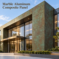 Panneau composite en aluminium marbré veiné 4 mm 4x8 pieds, revêtement PVDF, pour façades architecturales