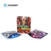 Emballage de joint alimentaire en plastique refermable imprimé personnalisé 3.5g 7g 14g Pochette en aluminium avec fermeture éclair Sac en mylar anti-odeur avec logo