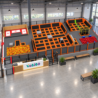 Équipement de parc de trampolines sur mesure Vabibo Factory TP029, trampoline commercial intérieur, mousse haute densité, basketball familial, FEC