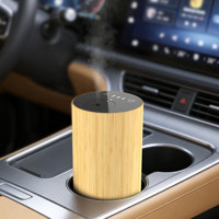 Diffuseur de voiture en bambou, technologie intelligente de brume froide, diffuseur d'aromathérapie sans fil, capacité de 10 ml, humidificateur ultrasonique